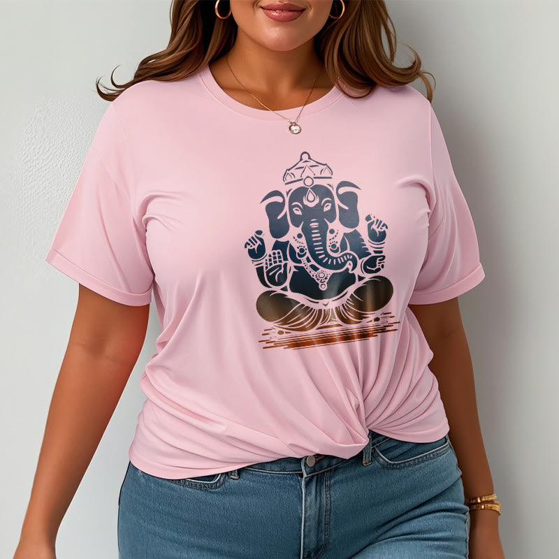 Meditating Ganesh Elephant Pattern Tee T-shirt