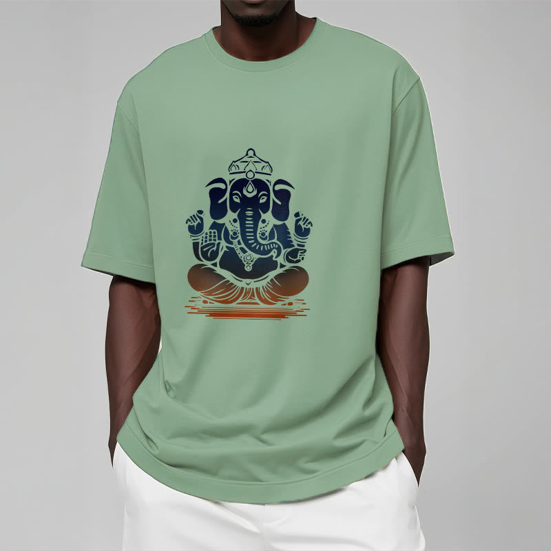 Meditating Ganesh Elephant Pattern Tee T-shirt