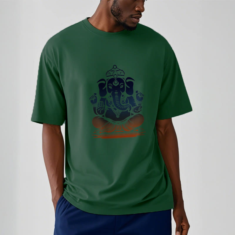 Meditating Ganesh Elephant Pattern Tee T-shirt