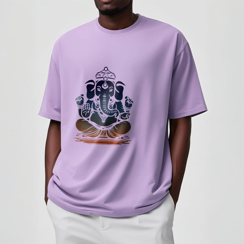 Meditating Ganesh Elephant Pattern Tee T-shirt