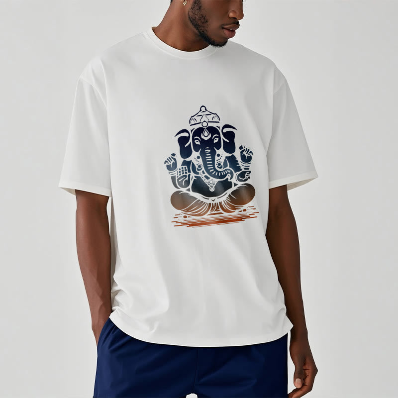 Meditating Ganesh Elephant Pattern Tee T-shirt