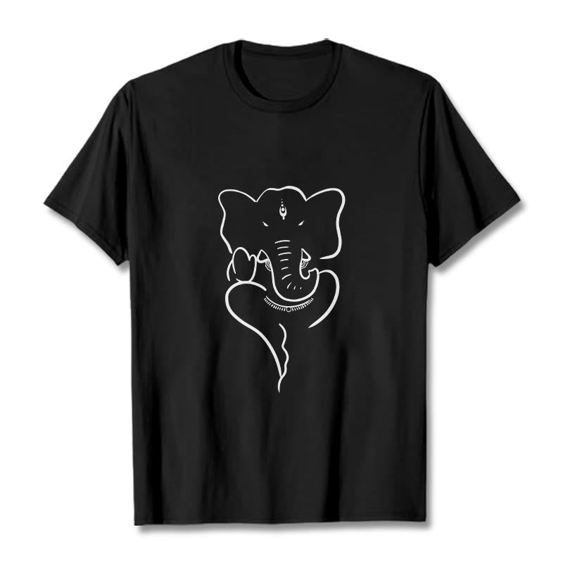 Ganesh Elephant Sketch Pattern Tee T-shirt