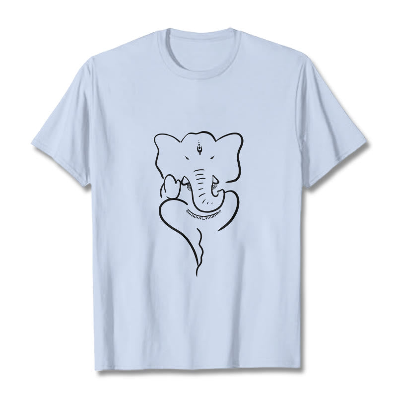 Ganesh Elephant Sketch Pattern Tee T-shirt