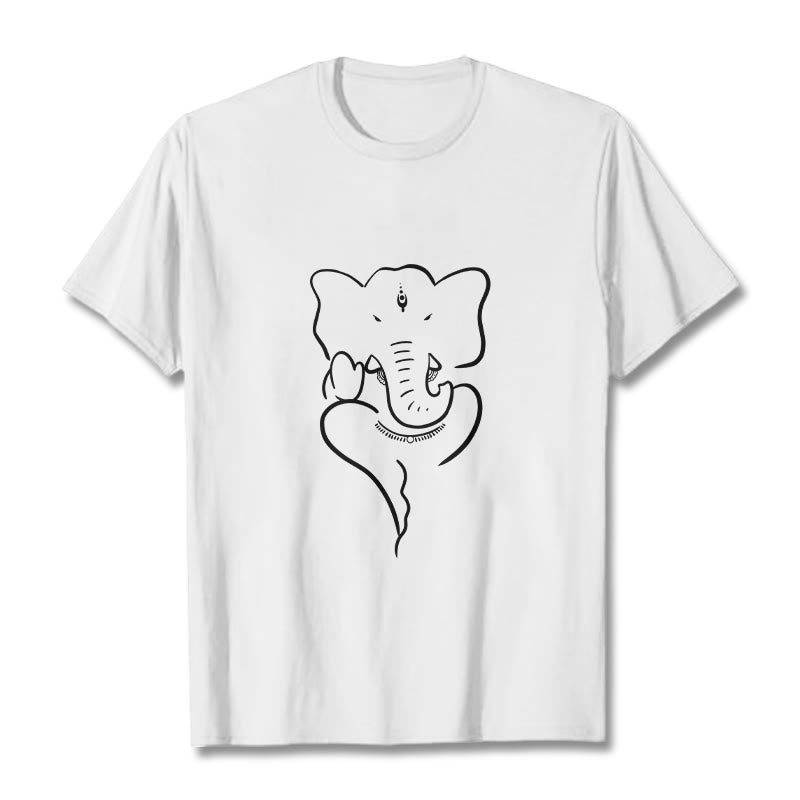 Ganesh Elephant Sketch Pattern Tee T-shirt