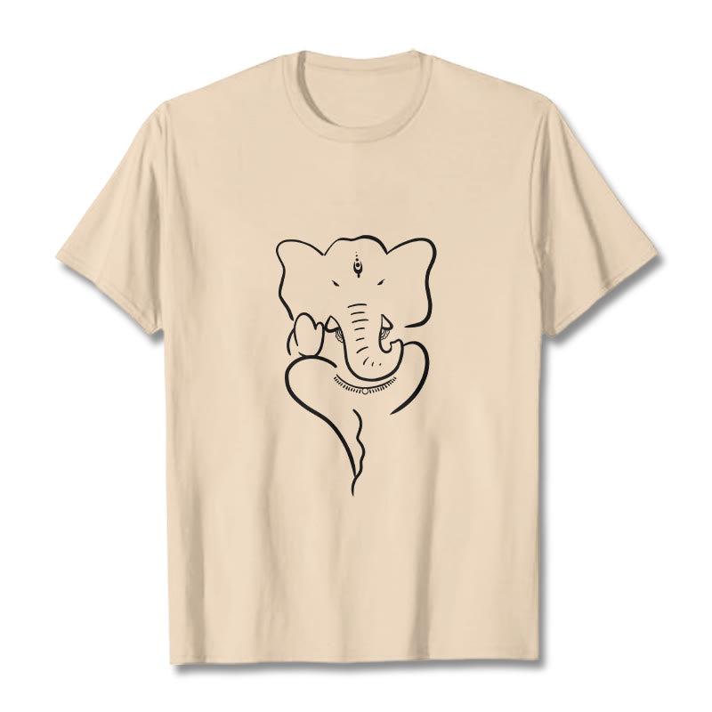 Ganesh Elephant Sketch Pattern Tee T-shirt