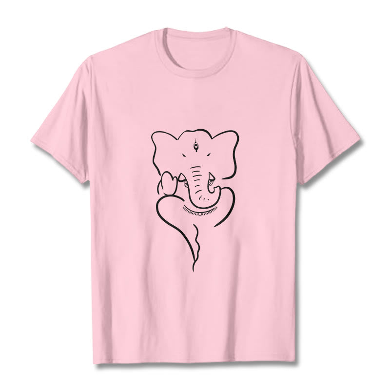 Ganesh Elephant Sketch Pattern Tee T-shirt