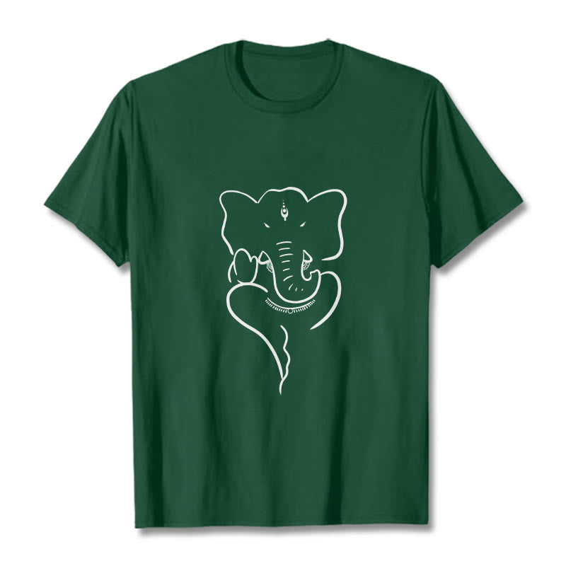 Ganesh Elephant Sketch Pattern Tee T-shirt