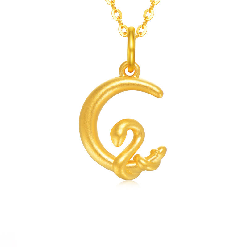 999 Gold Moon Year Of The Snake Luck Necklace Pendant (Extra 30% Off | USE CODE: FS30)
