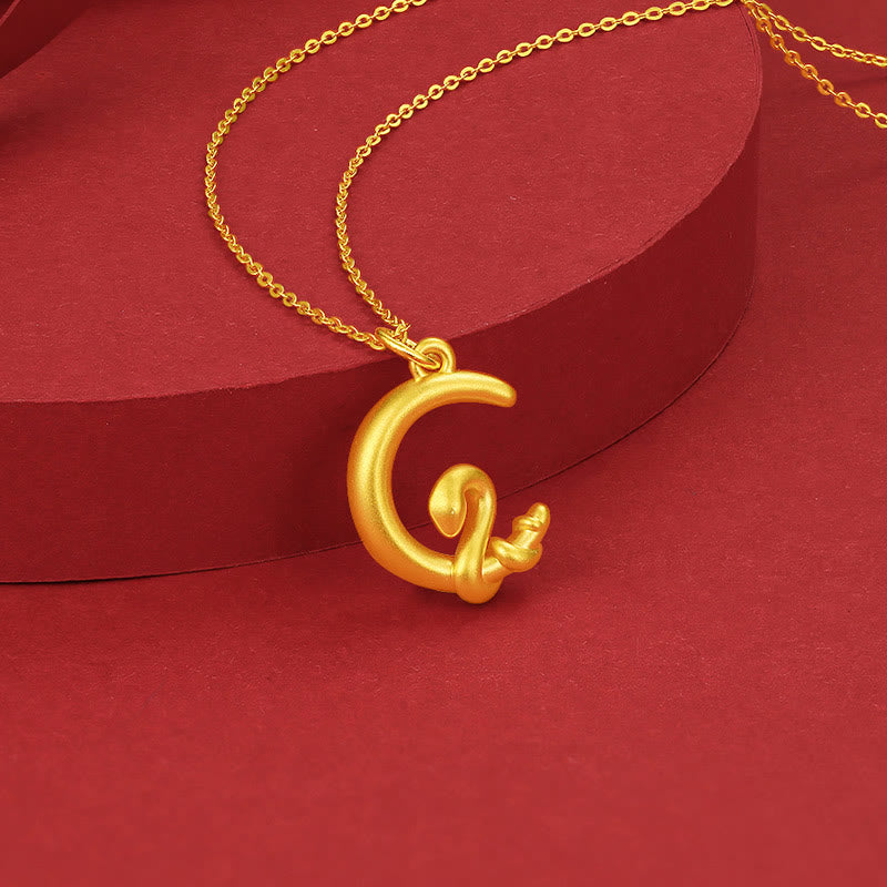 999 Gold Moon Year Of The Snake Luck Necklace Pendant (Extra 30% Off | USE CODE: FS30)