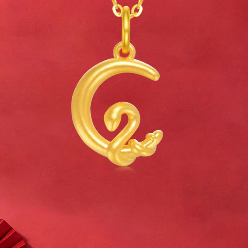 999 Gold Moon Year Of The Snake Luck Necklace Pendant (Extra 30% Off | USE CODE: FS30)