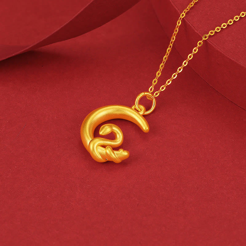 999 Gold Moon Year Of The Snake Luck Necklace Pendant (Extra 30% Off | USE CODE: FS30)