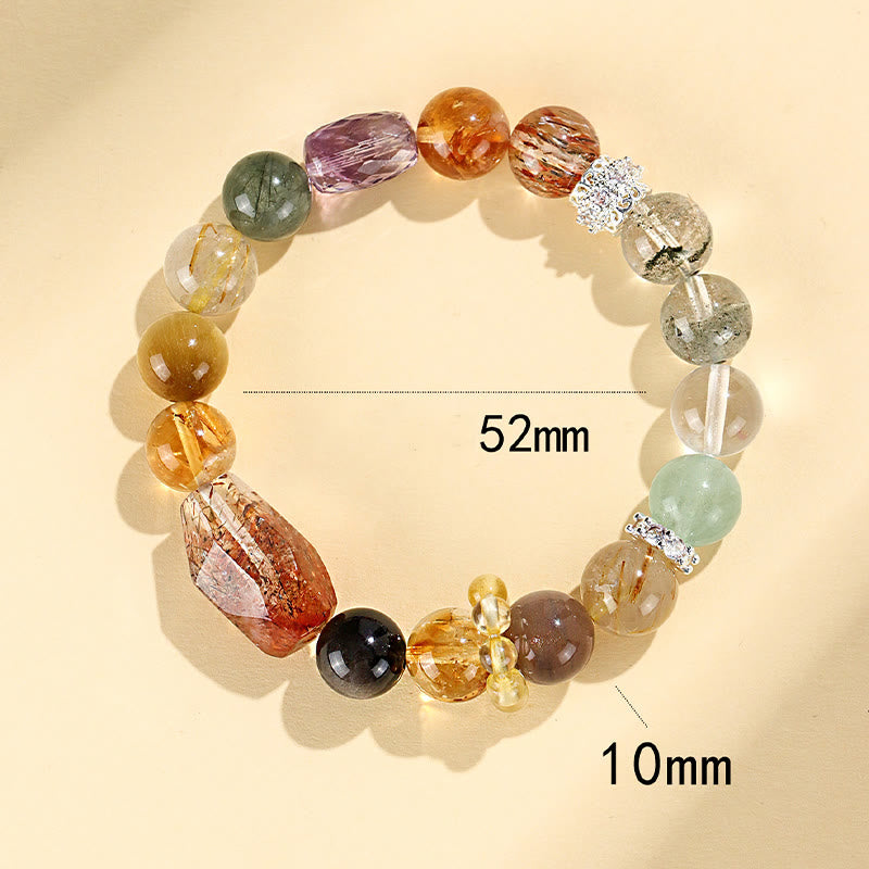 Super Seven Crystal Topaz Obsidian Tiger Eye Positivity Bracelet