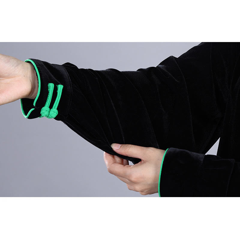 2Pcs Fall Winter Tai Chi Meditation Qigong Zen Practice Unisex Velour Plush Clothing Set