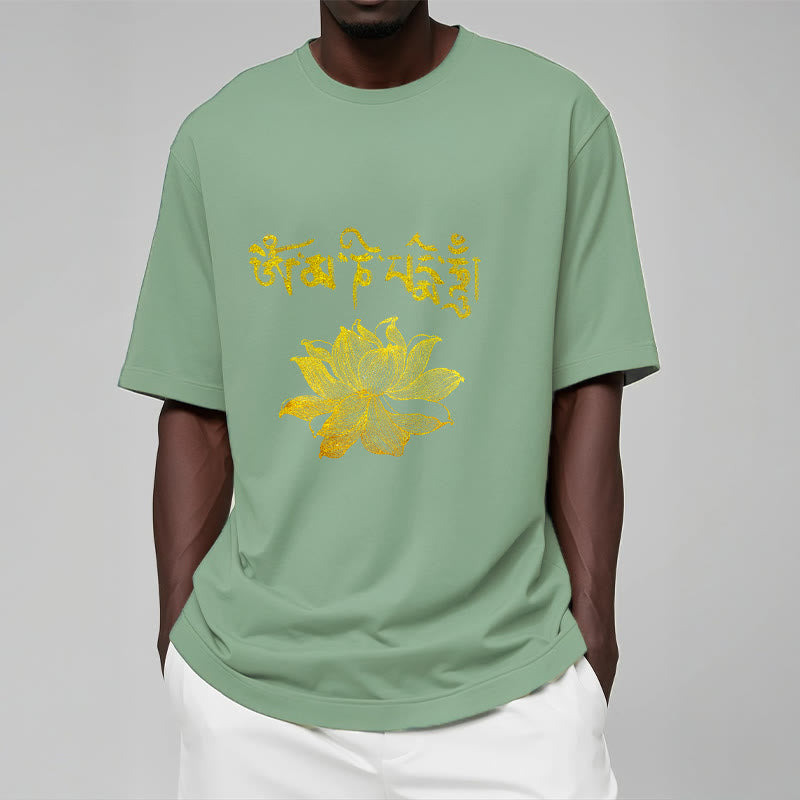 Golden Lotus Sanskrit Tee T-shirt
