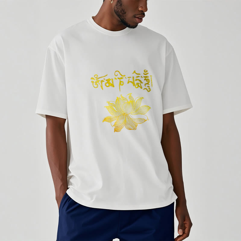 Golden Lotus Sanskrit Tee T-shirt