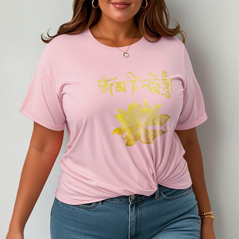 Golden Lotus Sanskrit Tee T-shirt
