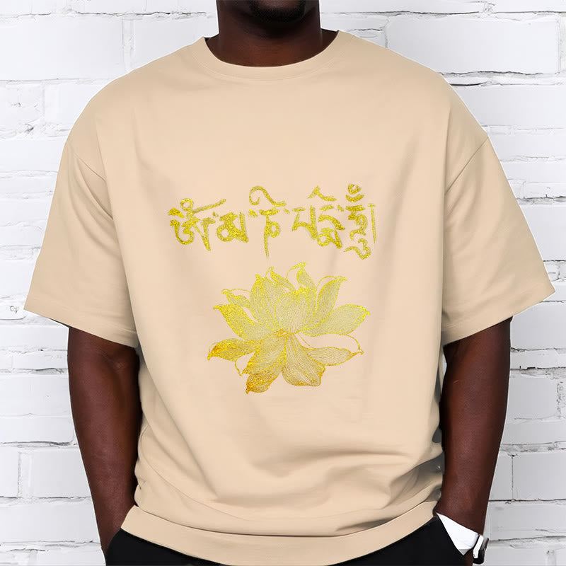 Golden Lotus Sanskrit Tee T-shirt