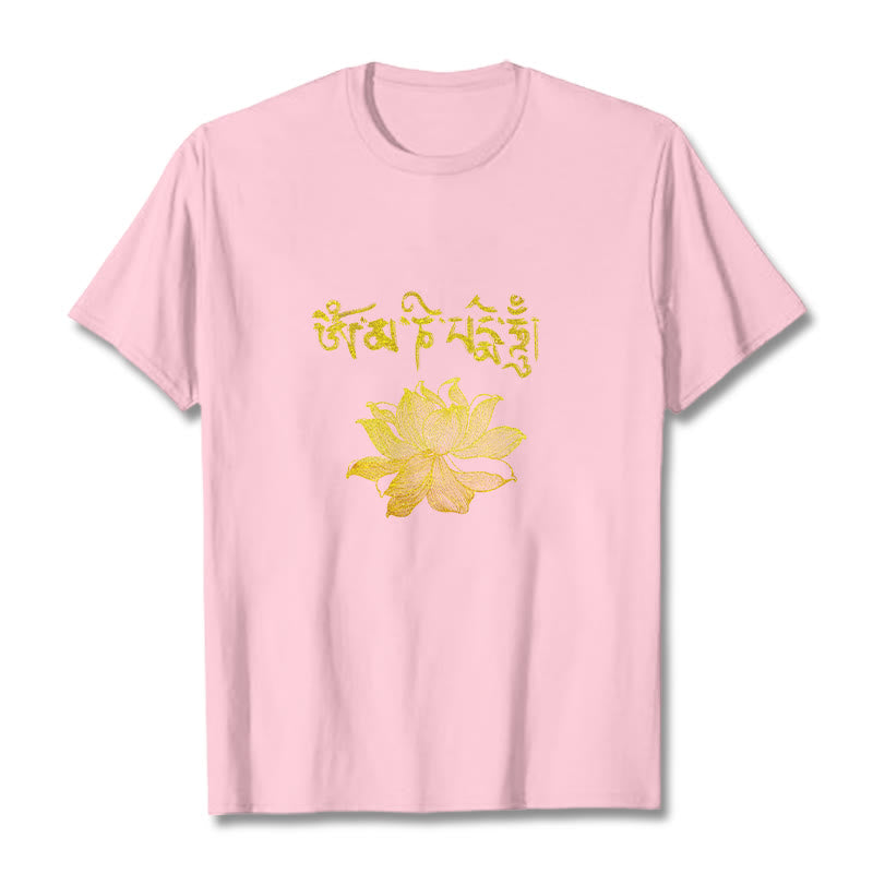 Golden Lotus Sanskrit Tee T-shirt