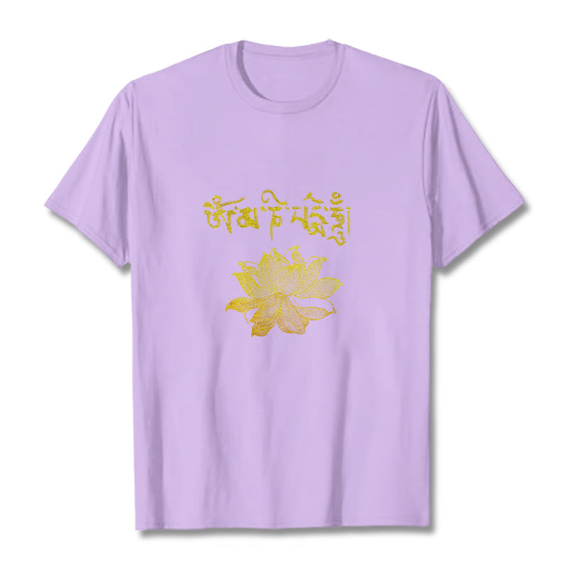 Golden Lotus Sanskrit Tee T-shirt