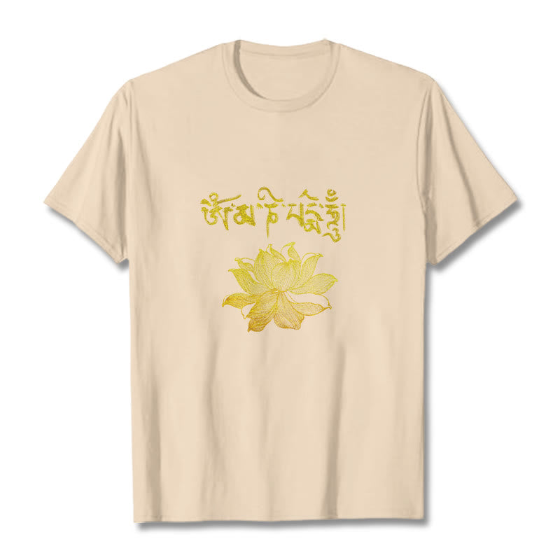 Golden Lotus Sanskrit Tee T-shirt