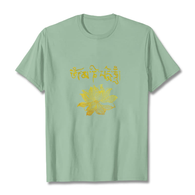 Golden Lotus Sanskrit Tee T-shirt