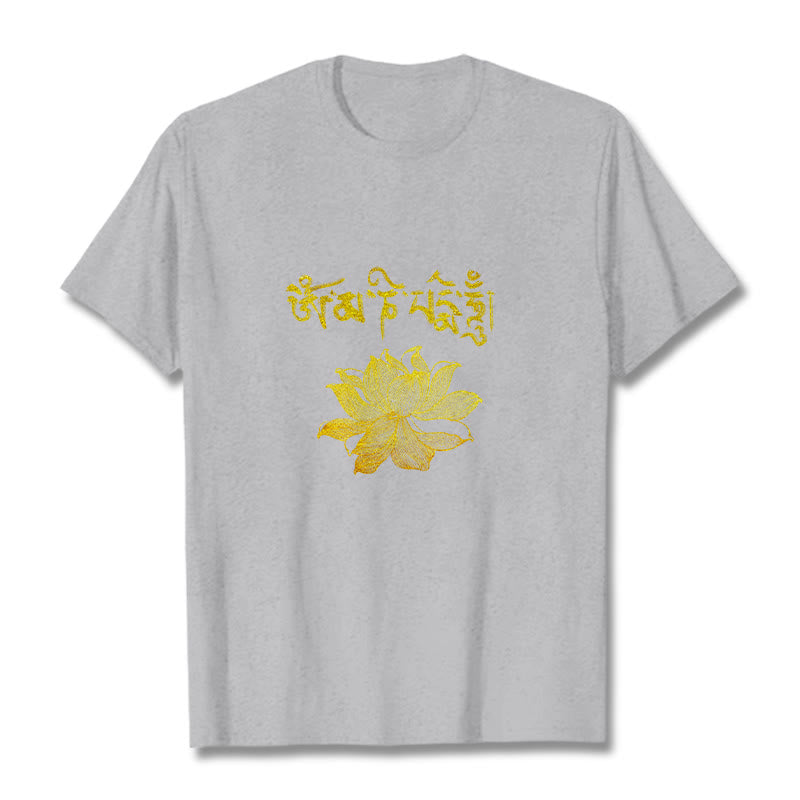 Golden Lotus Sanskrit Tee T-shirt