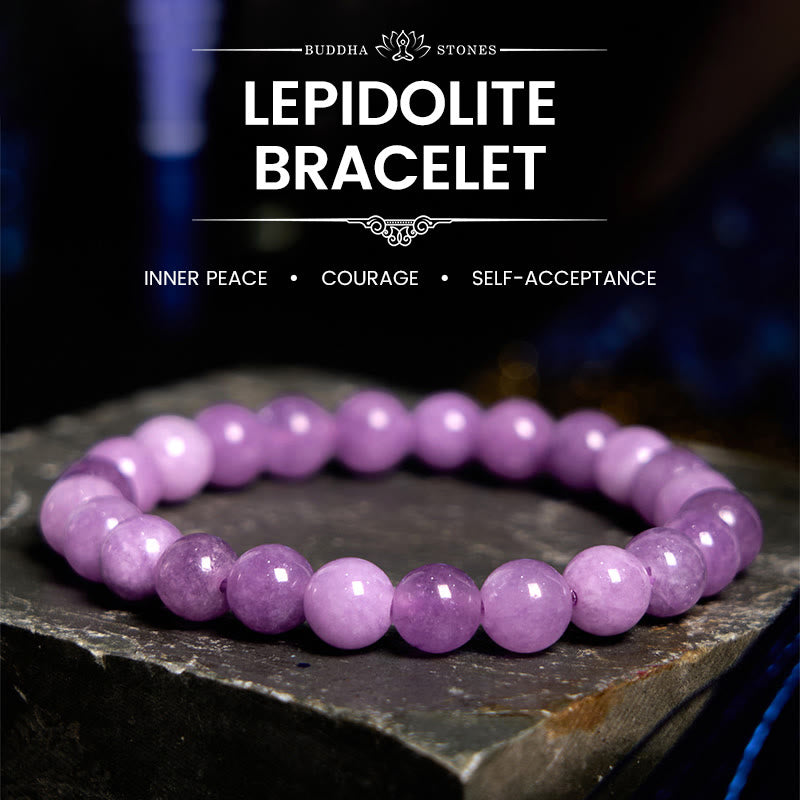 Natural Lepidolite Beaded Energy Anchor Bracelet