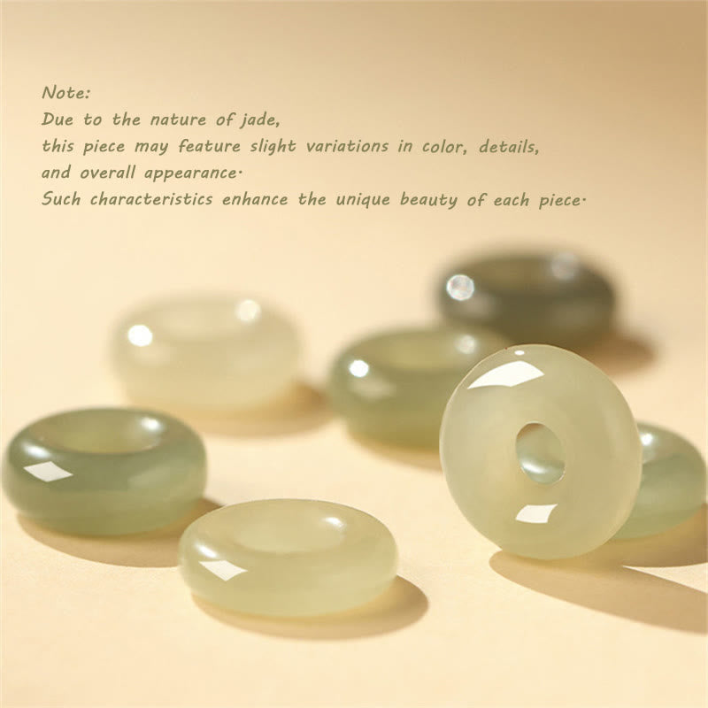 Natural Hetian Jade Peace Buckle Red String Protection Luck Bracelet