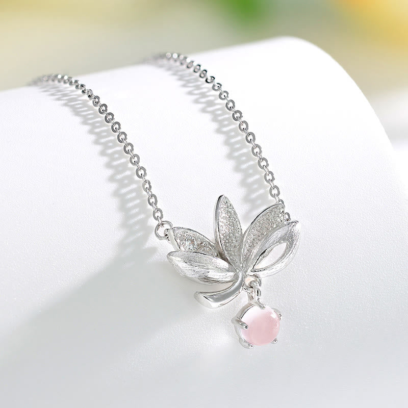 925 Sterling Silver Lotus Keep away evil spirits Necklace Pendant