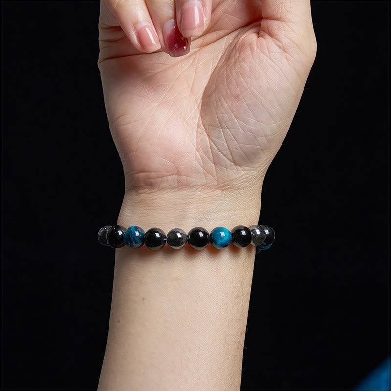 Natural Tiger's Eye Obsidian Hematite Positive Powerful Bracelet