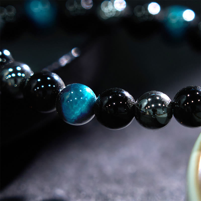Natural Tiger's Eye Obsidian Hematite Positive Powerful Bracelet