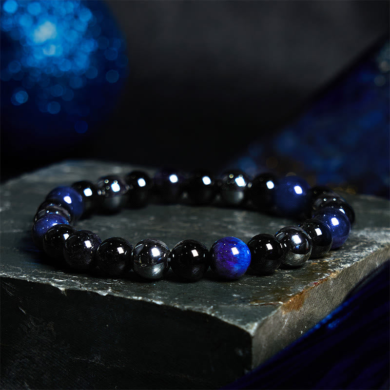 Natural Tiger's Eye Obsidian Hematite Positive Powerful Bracelet