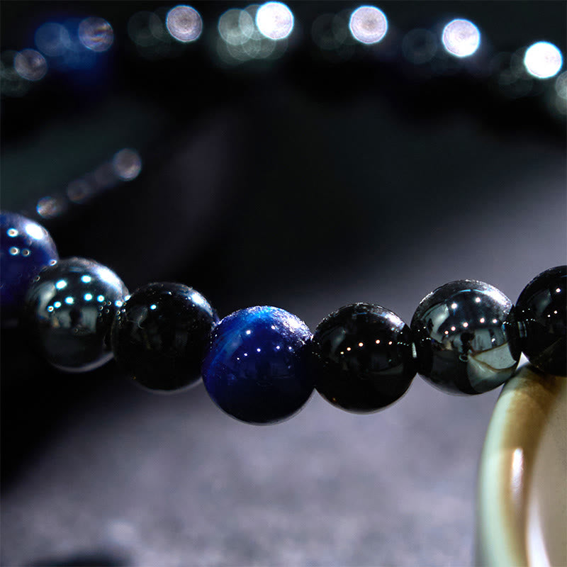 Natural Tiger's Eye Obsidian Hematite Positive Powerful Bracelet
