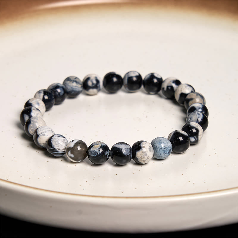 Natural Orca Agate Beaded Bracelet for Emotional Clarity