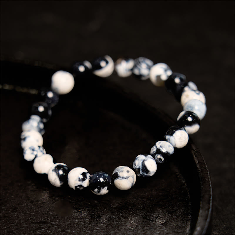 Natural Orca Agate Beaded Bracelet for Emotional Clarity