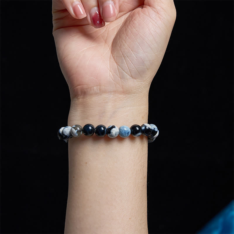"May the Stars Guide Your Dreams" Orca Agate Bracelet Includes Gift Message Card