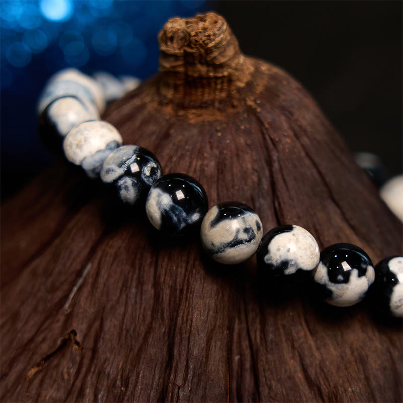Natural Orca Agate Beaded Bracelet for Emotional Clarity