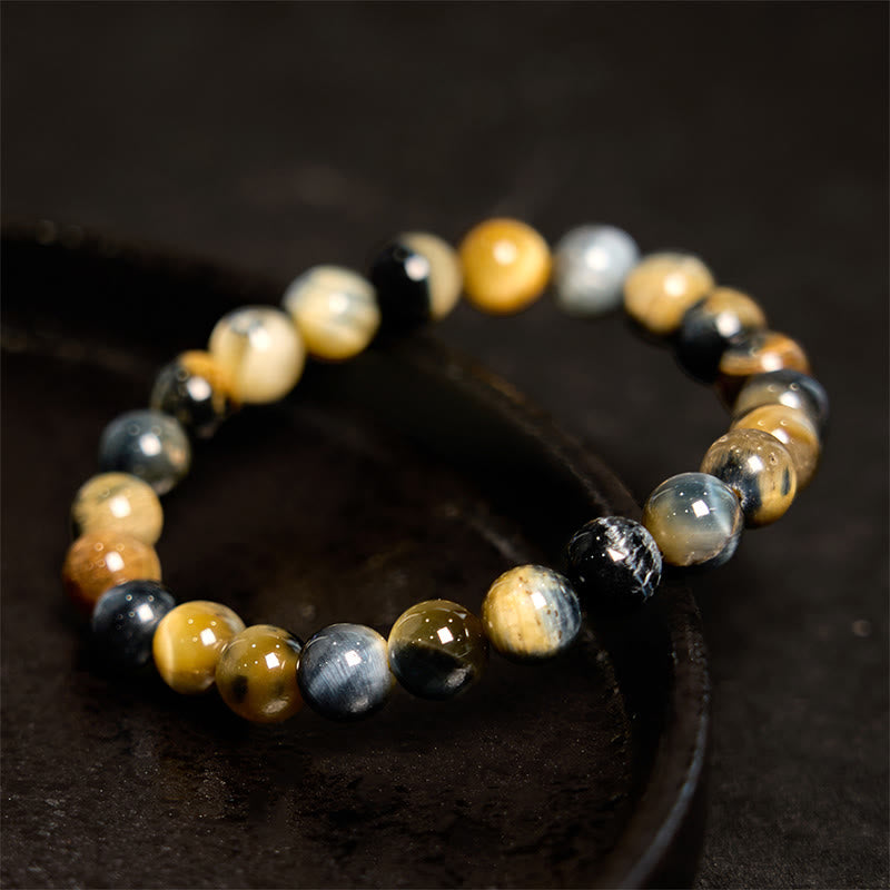 Yellow Blue Tiger Eye Courage Bracelet