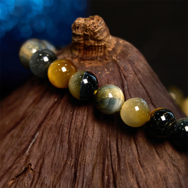 Yellow Blue Tiger Eye Courage Bracelet