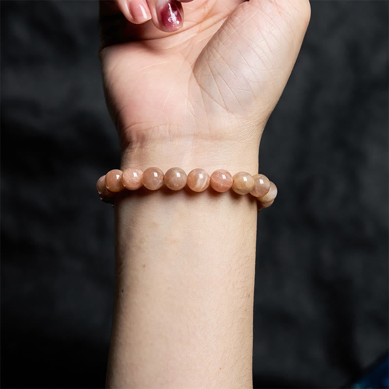 Natural Sunstone Energy Anchor Bracelet for Vitality