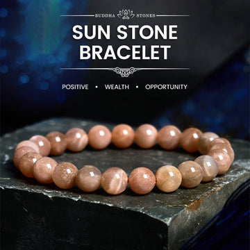 Vibrant Natural Sunstone Beaded Energy Bracelet