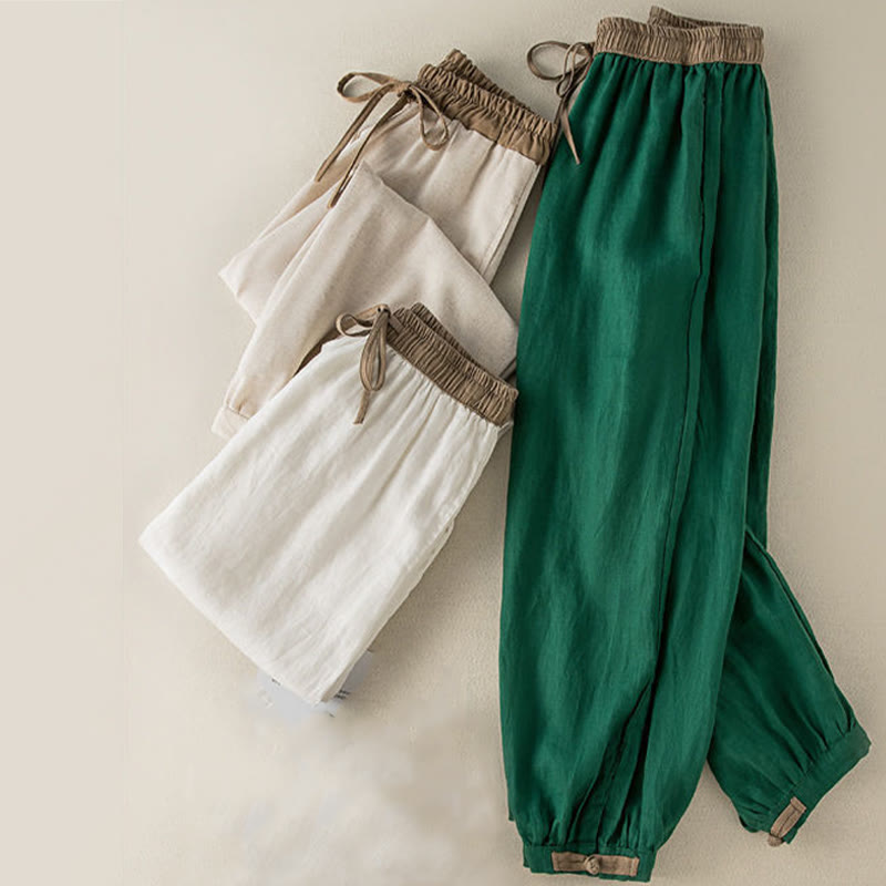 Breathable Cotton Drawstring Meditation Harem Pants