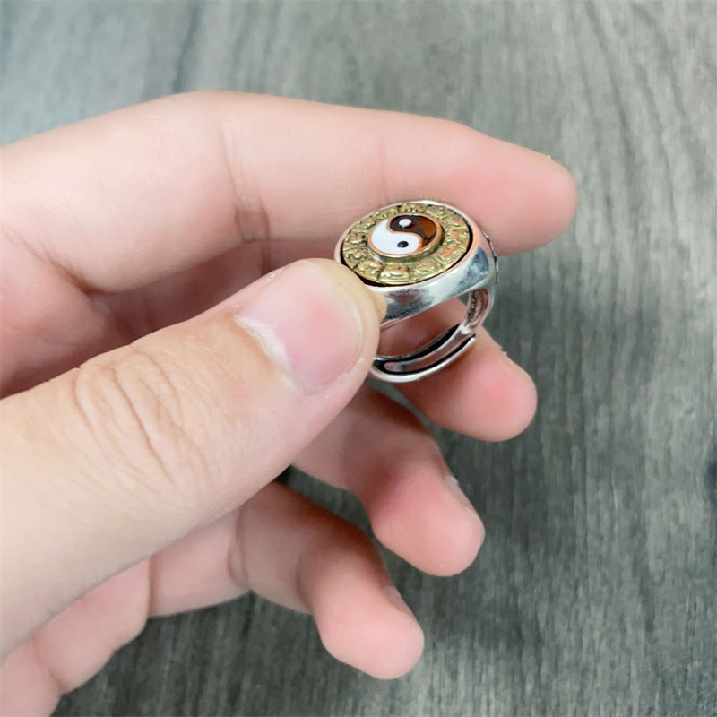 Yin Yang Chinese Zodiac Copper Wealth Adjustable Ring