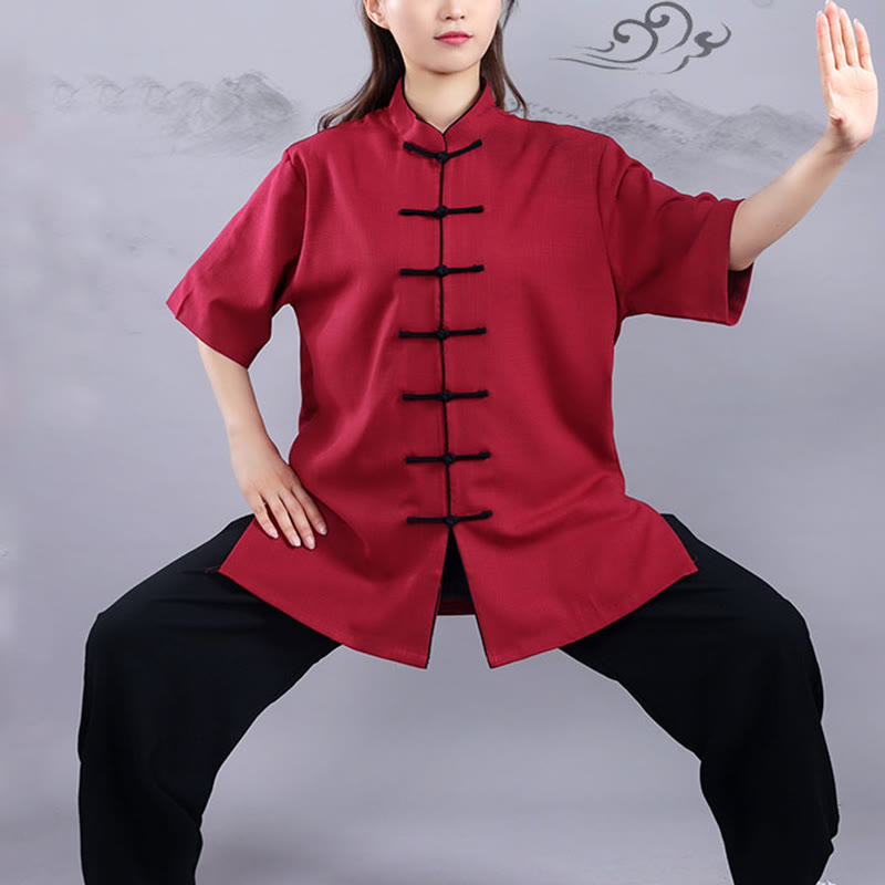 Cotton Linen Frog-Button Unisex Zen Meditation Set