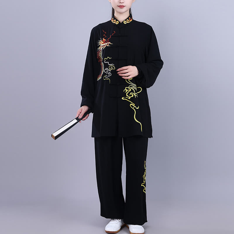 Breathable Cotton Frog-Button Qigong Meditation Suit Set