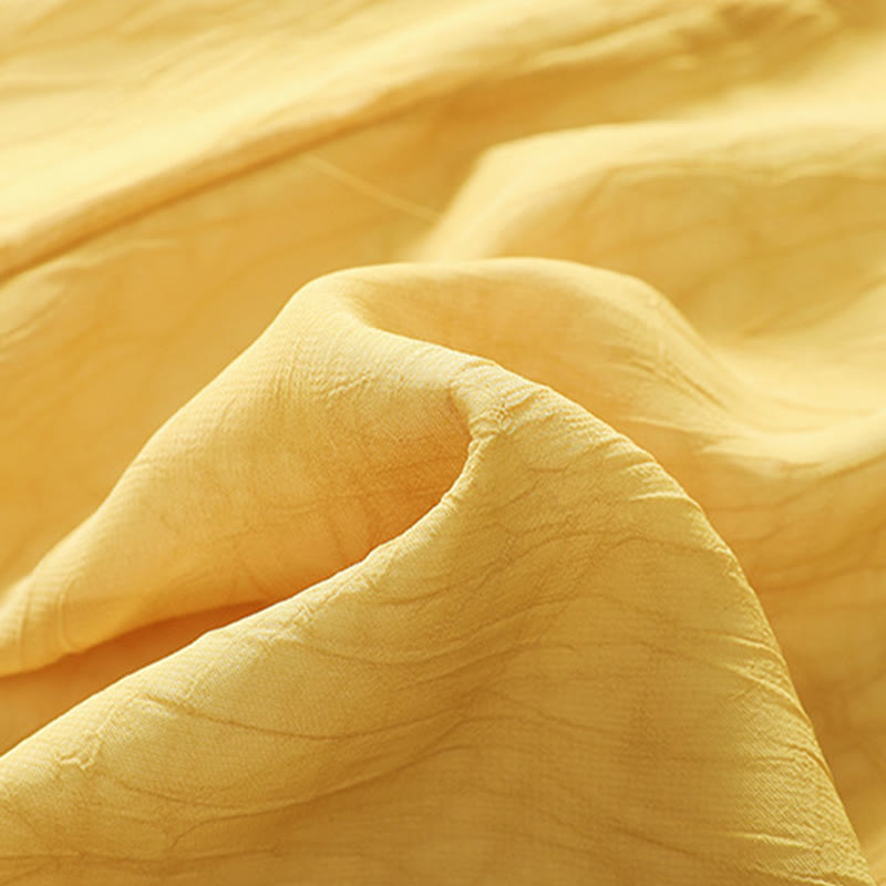 Women's Flower Embroidery Frog-Button Shirt Dress Wide Leg Pants