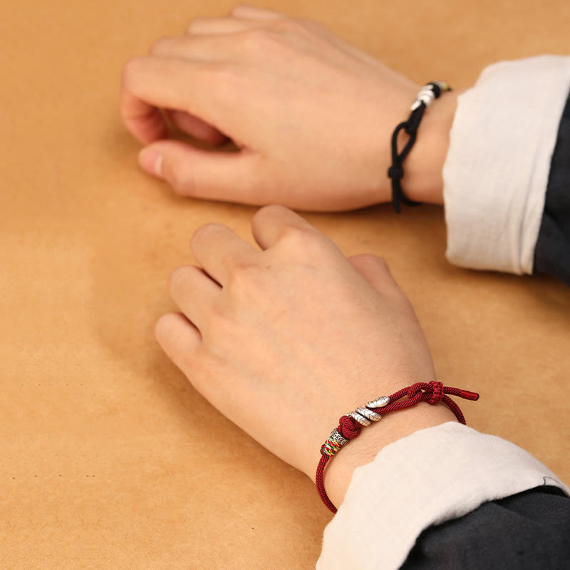Sterling Silver Year of the Snake Coin Red String Bracelet
