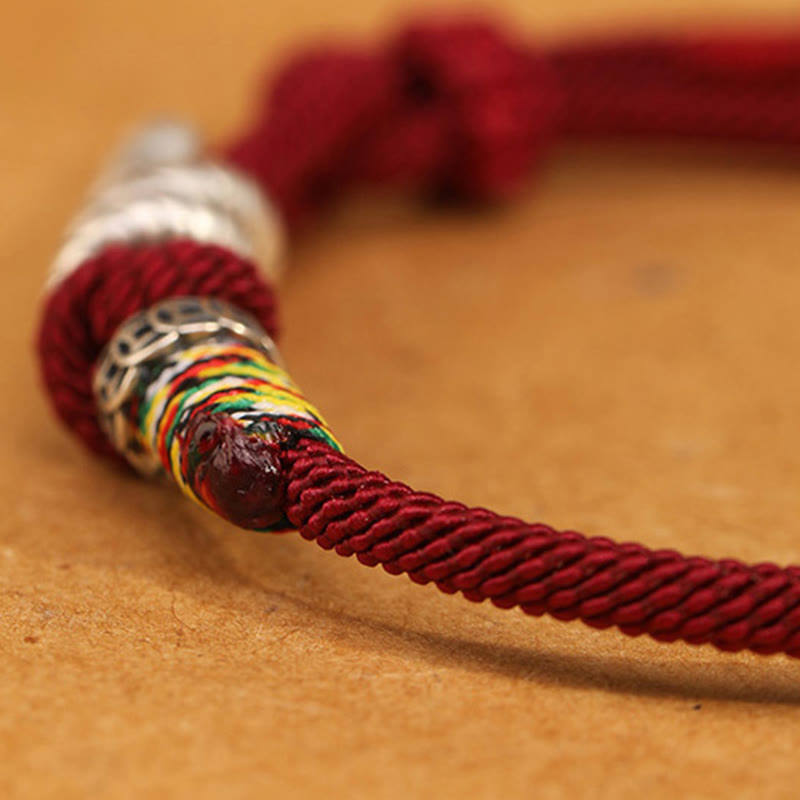 Sterling Silver Year of the Snake Coin Red String Bracelet