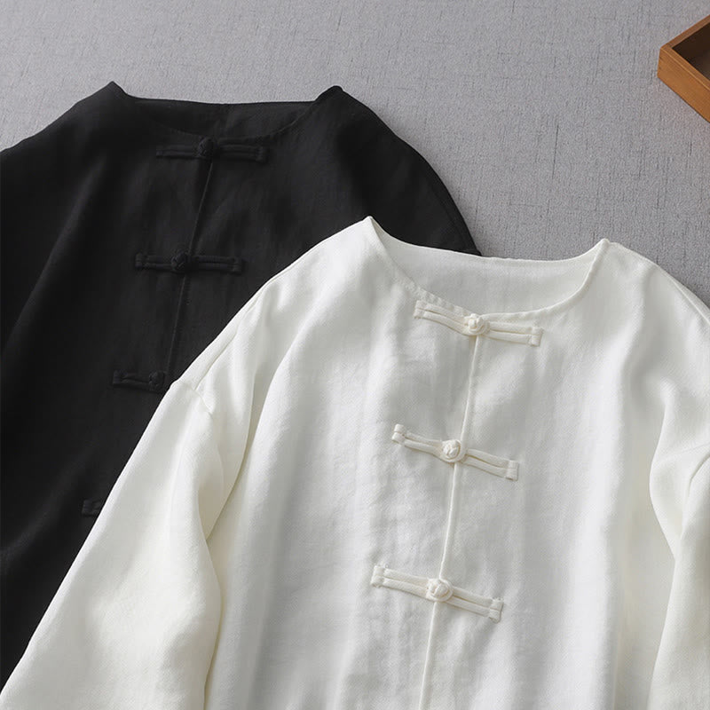 Solid Color Button Long Sleeve Women's Shirt