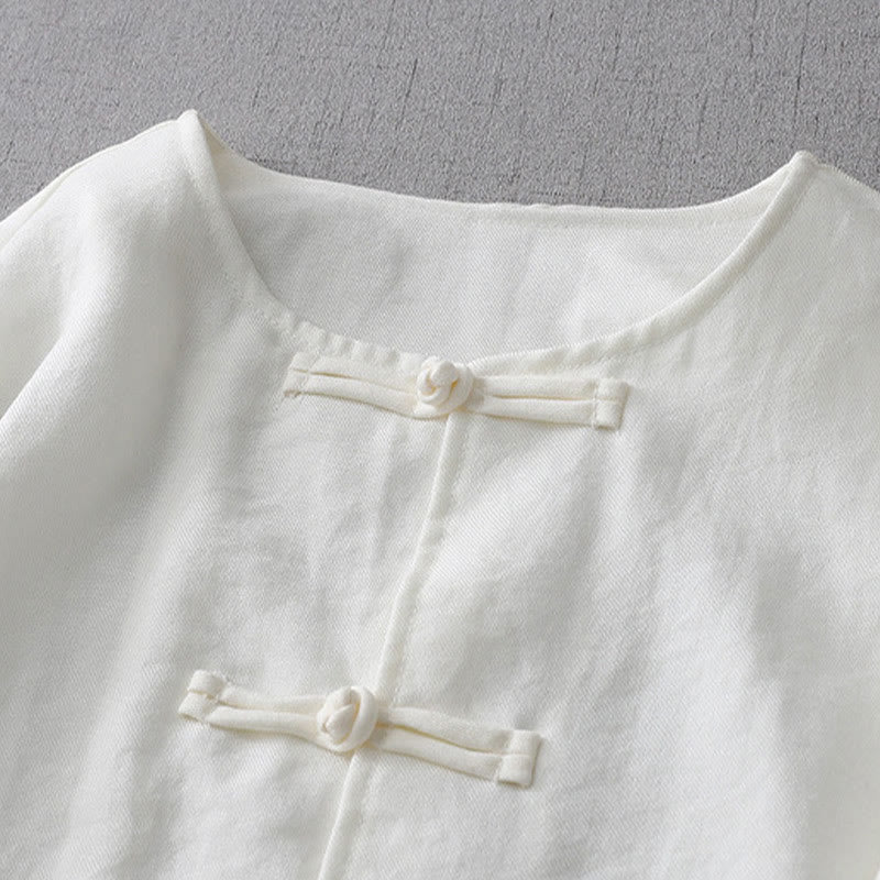 Solid Color Button Long Sleeve Women's Shirt